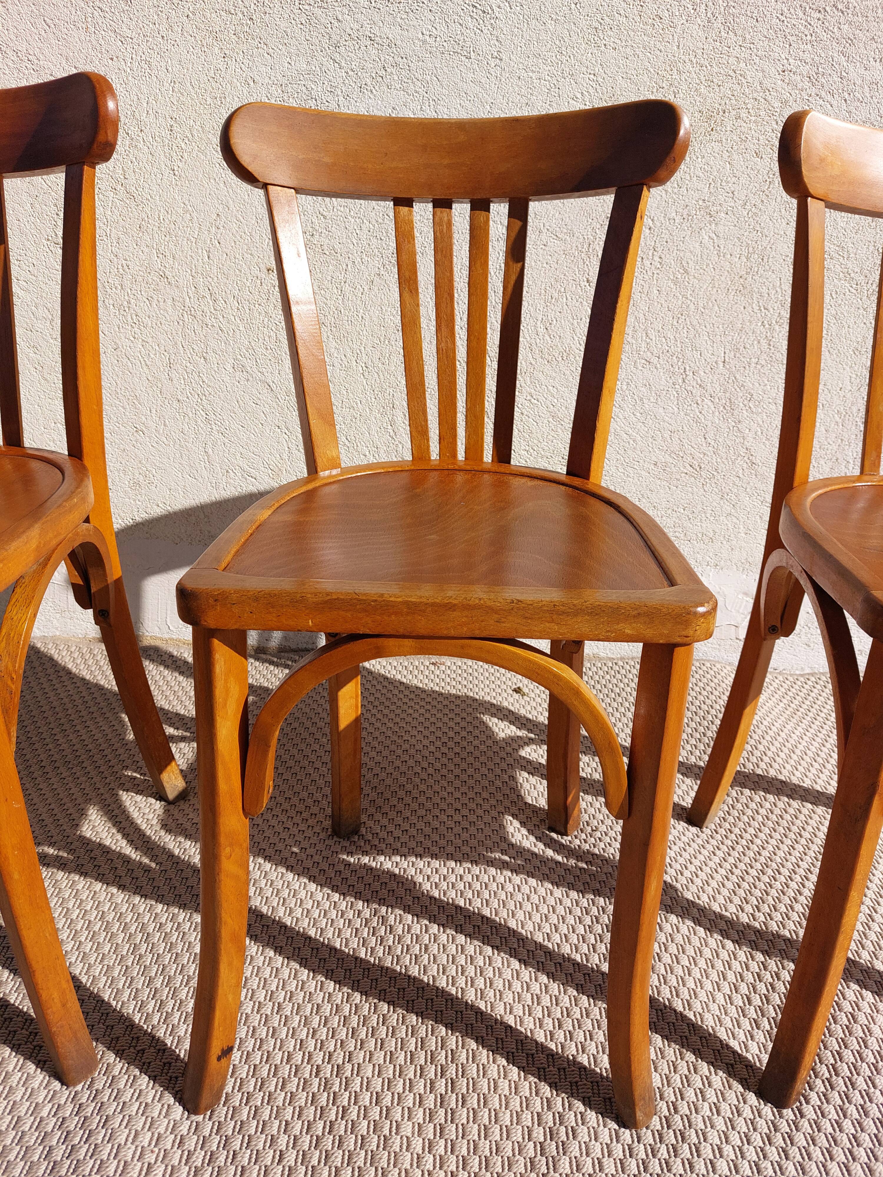 3 Luterma bistro chairs, medium oak finish