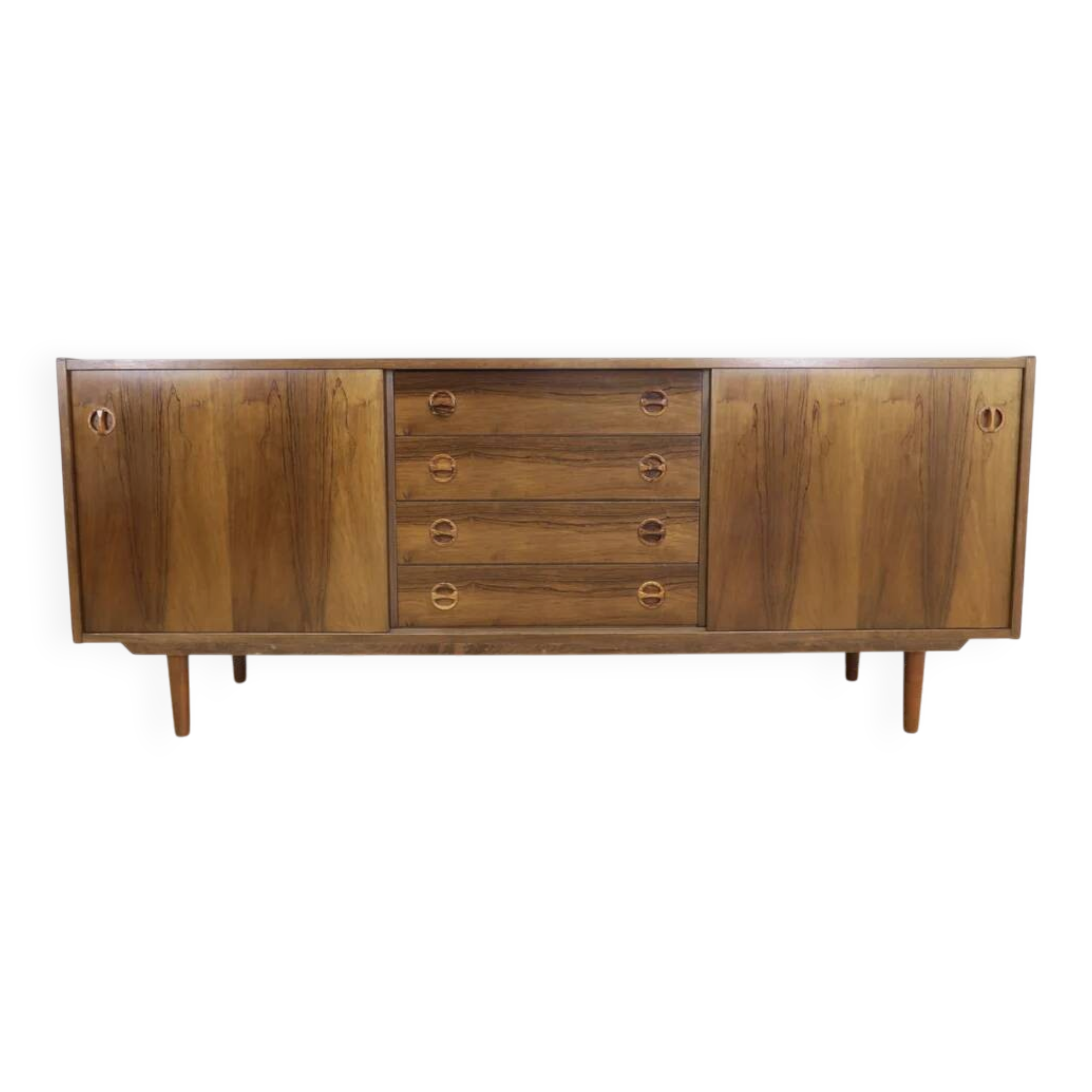 Teak sideboard with central drawers, 1960s