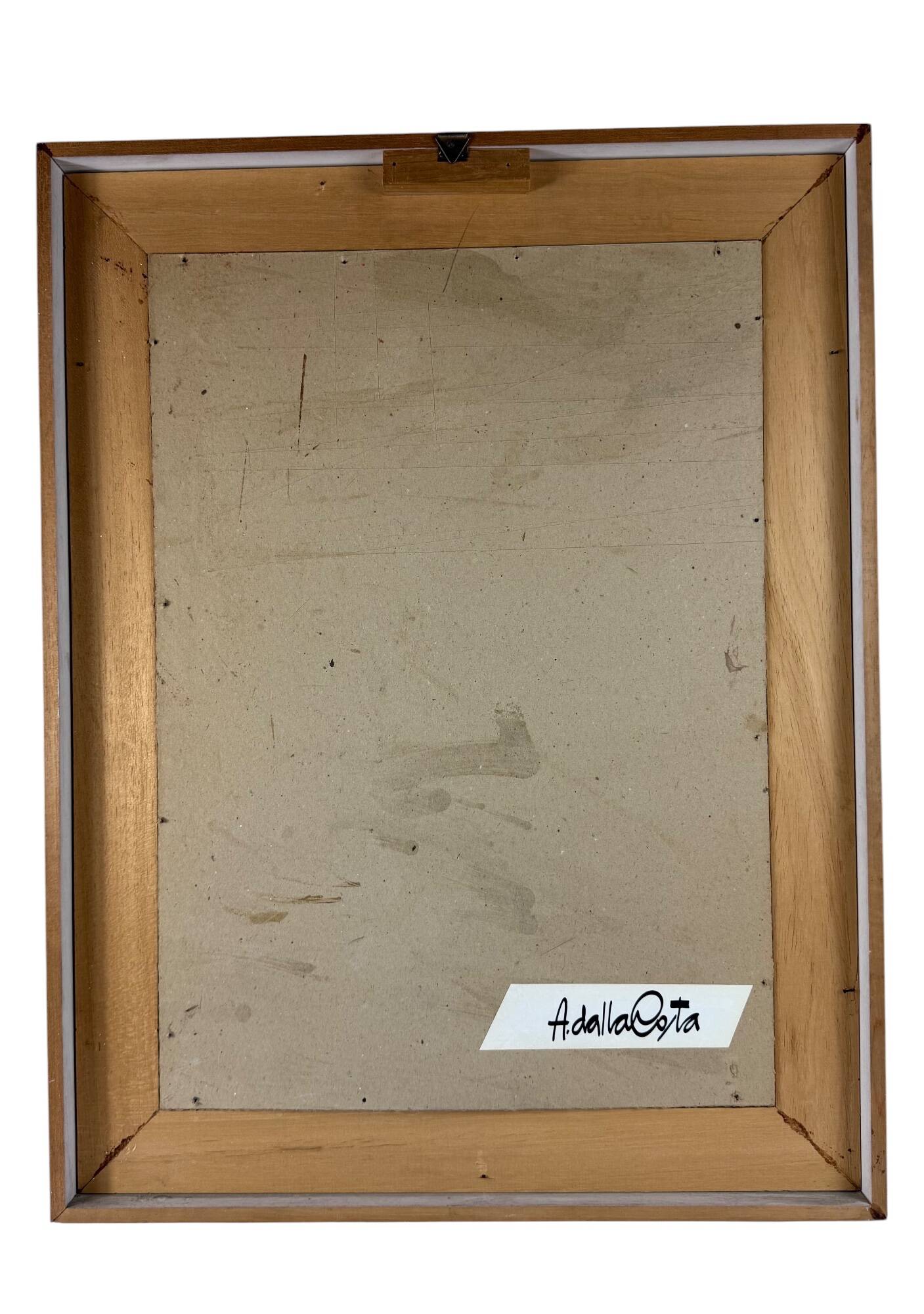 Amleto Dalla Costa, original serigraph framed, Milan Italy 1980s