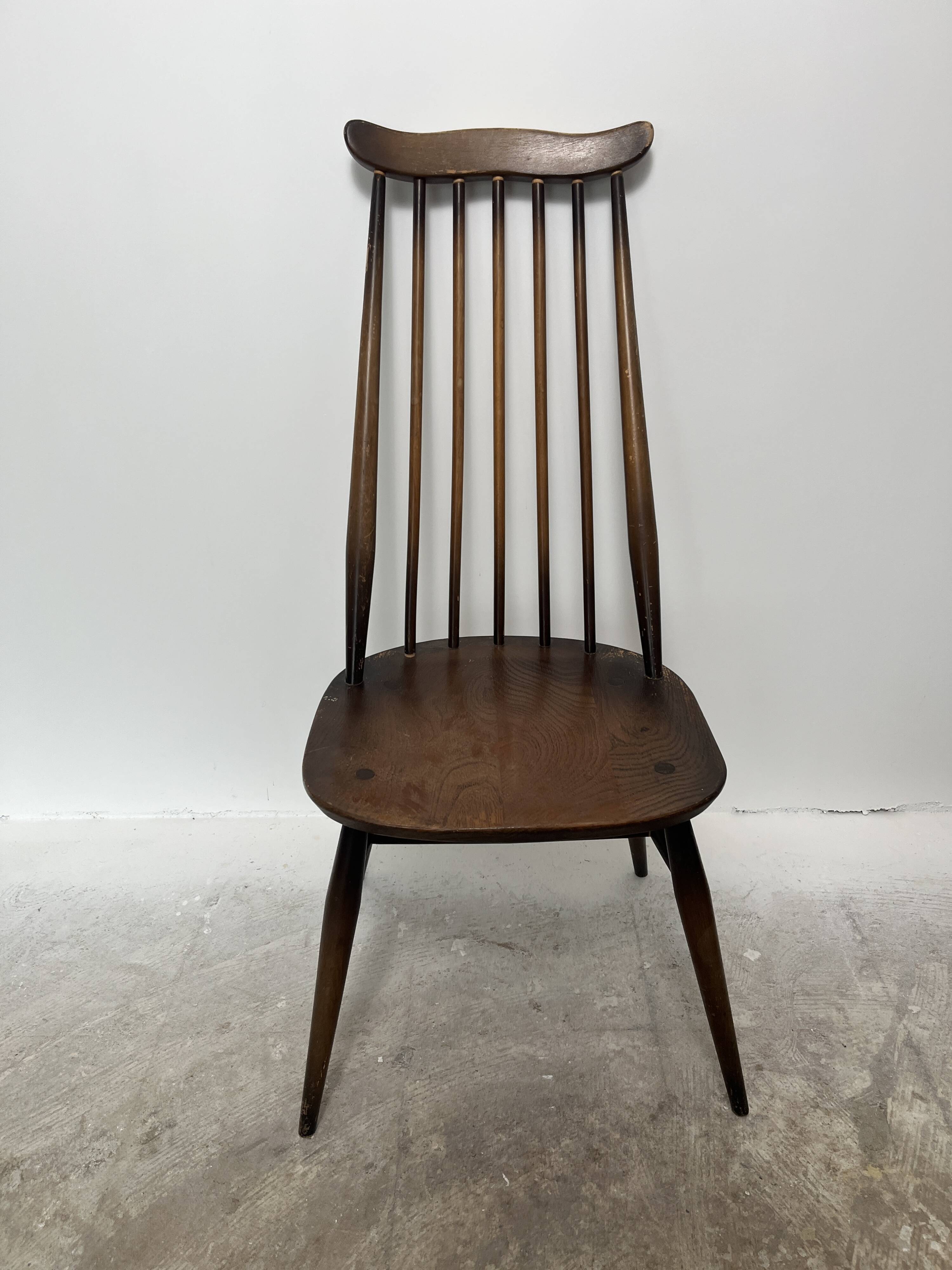 Set of 3 Ercol Goldsmith Scandinavian style wooden chairs