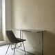 Dining table / tubular and modernist desk in chrome metal