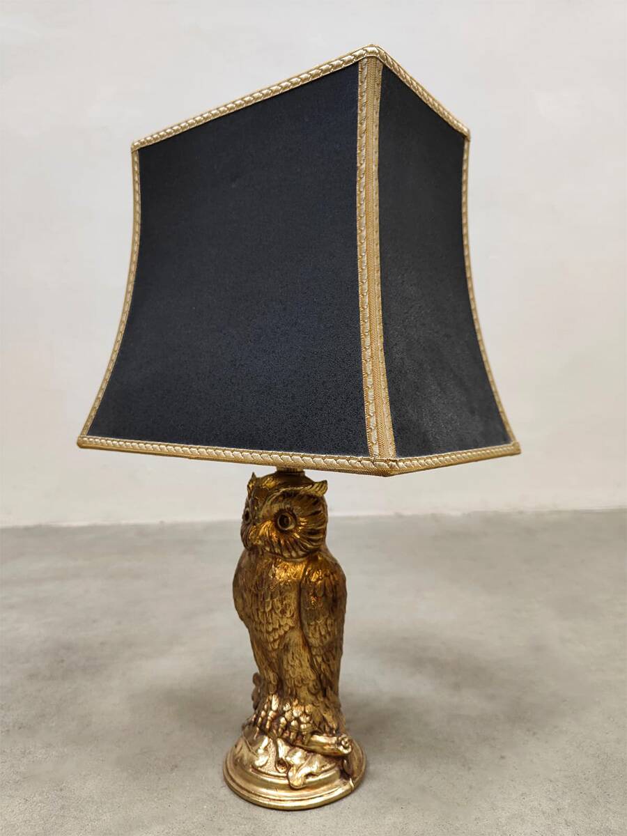 Vintage brass owl lamp Loevsky & Loevsky 1970s