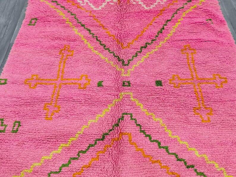 Incredible Moroccan pink rug, Beni Ourain rug 150/250cm