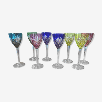 Set of eight rhine wine glasses of saint Louis model Chantilly