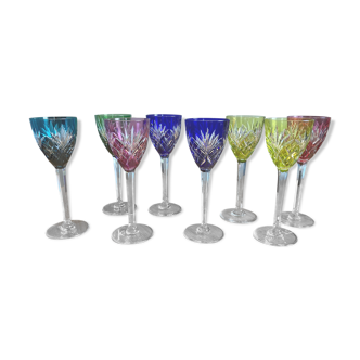 Set of eight rhine wine glasses of saint Louis model Chantilly