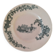 Grande assiette Longwy « Pompadour » vert bleuté – vers 1900