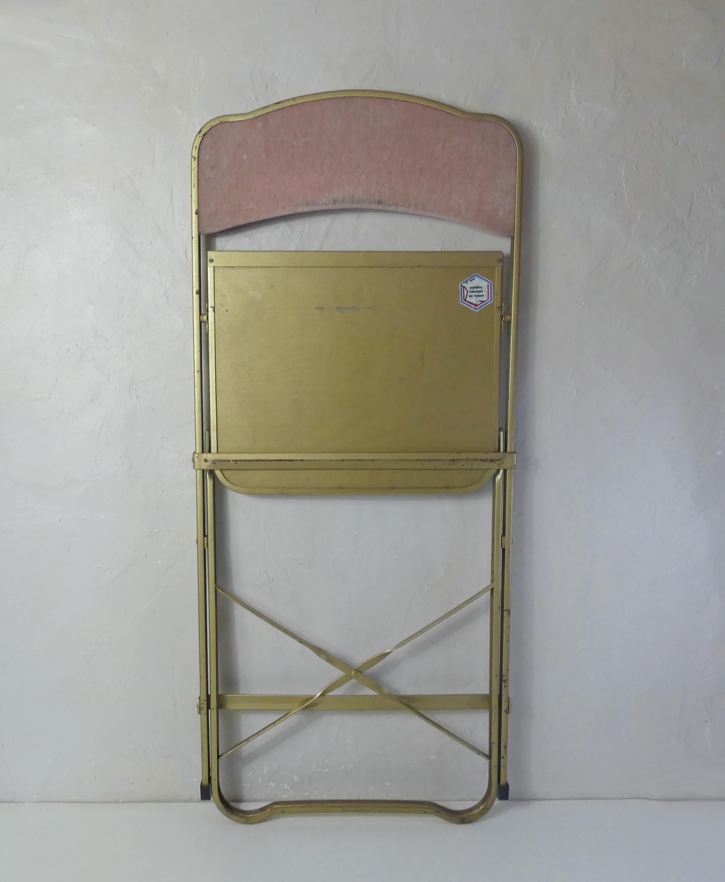 Folding chair chaisor powder pink velvet