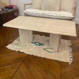 Vintage ecru rock stone coffee table