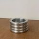 Vintage ashtray in solid aluminium | Ribbed industrial design | Retro Bauhaus style