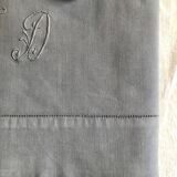 Old linen and cotton sheet dyed gray