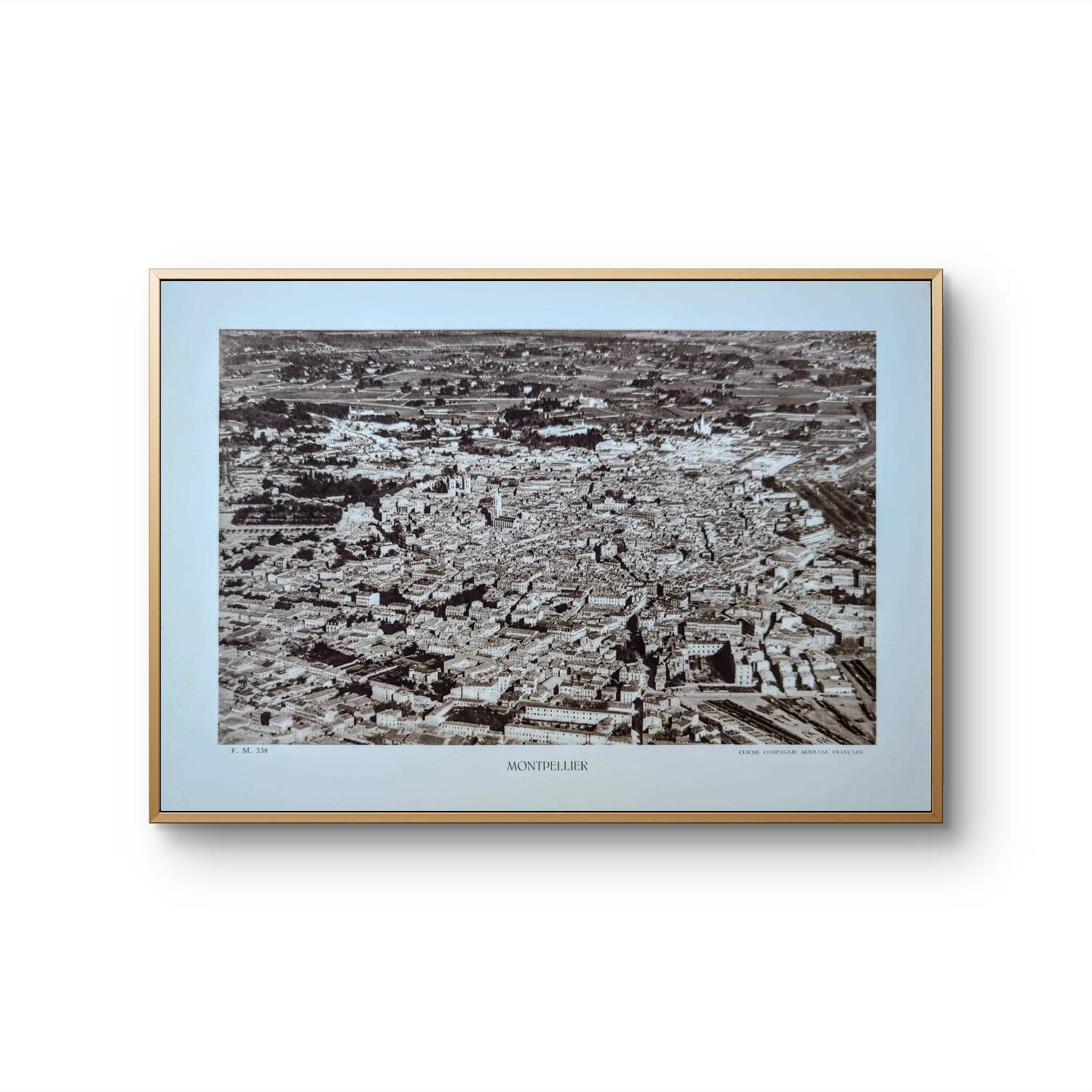 Montpellier, Vintage, photo plate printed in 1935.