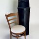 English corner cabinet in blackened wood, 19th century.