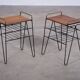 Vintage Teak Side Tables with Metal Frame, Denmark, 1960s, Set of 2