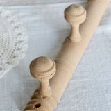 Vintage wall-mounted coat rack in raw wood – Art Deco style