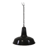 Industrial hanging lamp with enamelled steel shade