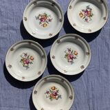 Lot d’assiettes anciennes motif fleurs