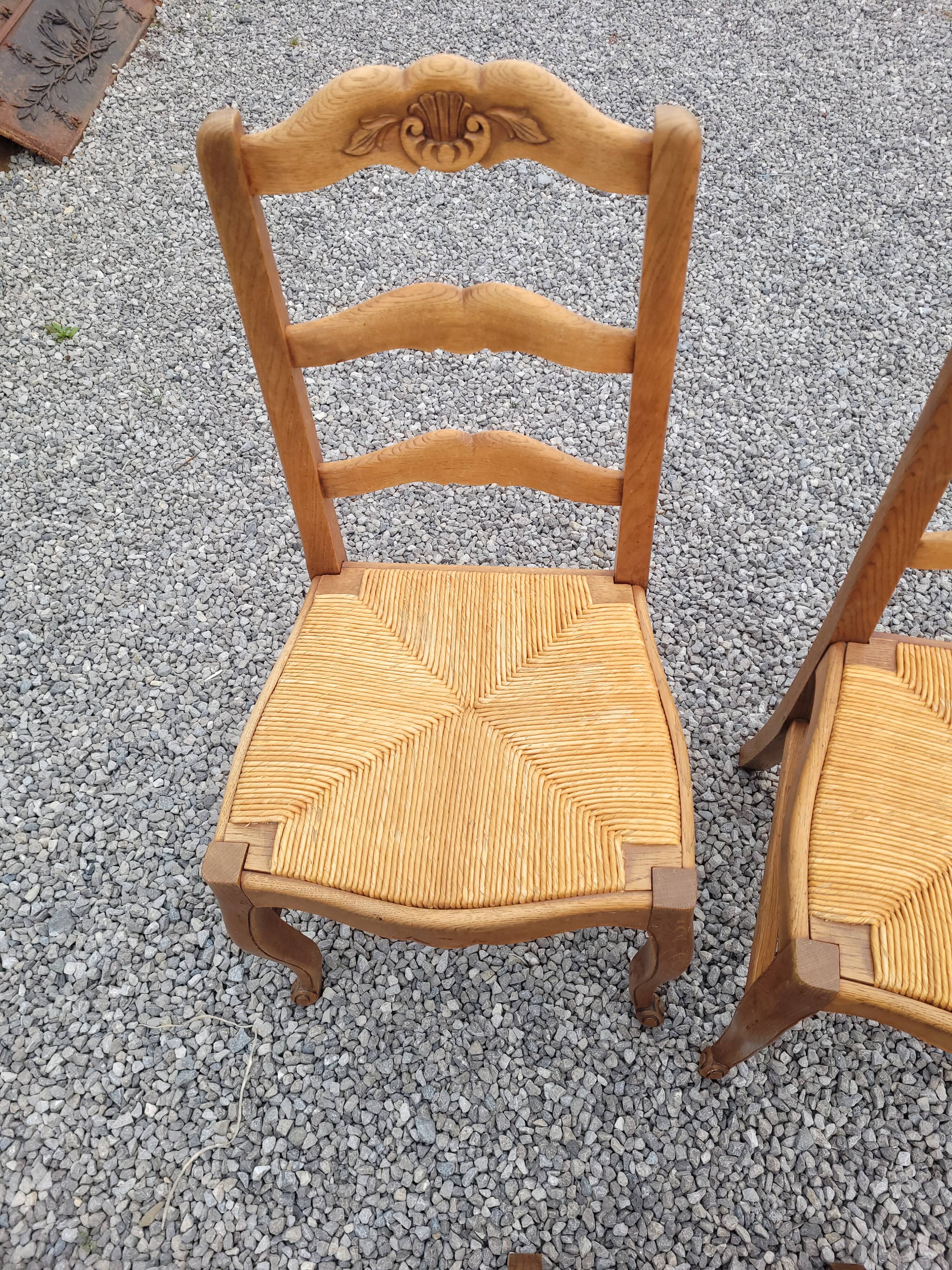 6 Louis XV style oak chairs