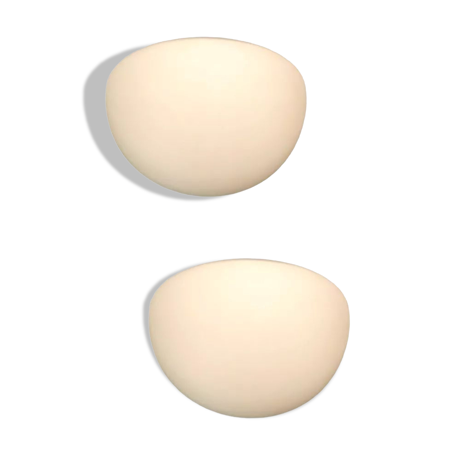 Large Opaline Glass White Sconces, 1980s, Set of 2