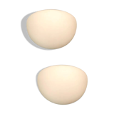 Large Opaline Glass White Sconces, 1980s, Set of 2