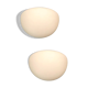 Large Opaline Glass White Sconces, 1980s, Set of 2