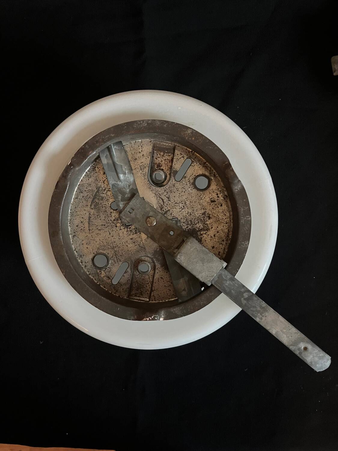 Vintage round opaline wall light