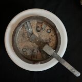 Vintage round opaline wall light