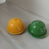 2 mini ceramic butter dishes