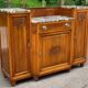 Art Deco 1930s marble and solid oak wood mirror sideboard
