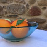 Antique bubbled blown glass salad bowl