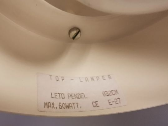 Danish design hanging lamp, from the 80s, produced by Top-Lamper