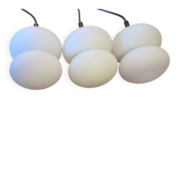 Mid century set of 3 organically shaped pendant lights, 1960s