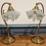 Pair of arched table lamps, creation JP Ryckaert, 60s