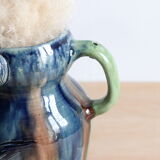 Zoomorphic ceramic owl vase in Flanders earth, Torhout Belgium, Art Nouveau period