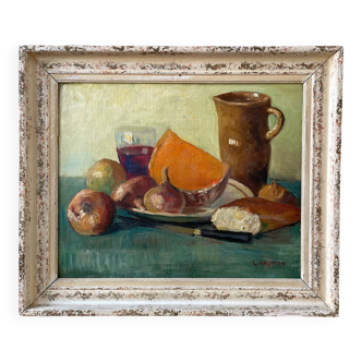 Oil on Isorel, still life