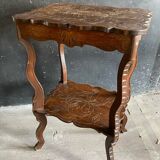 Table d’appoint ancienne bois gravé