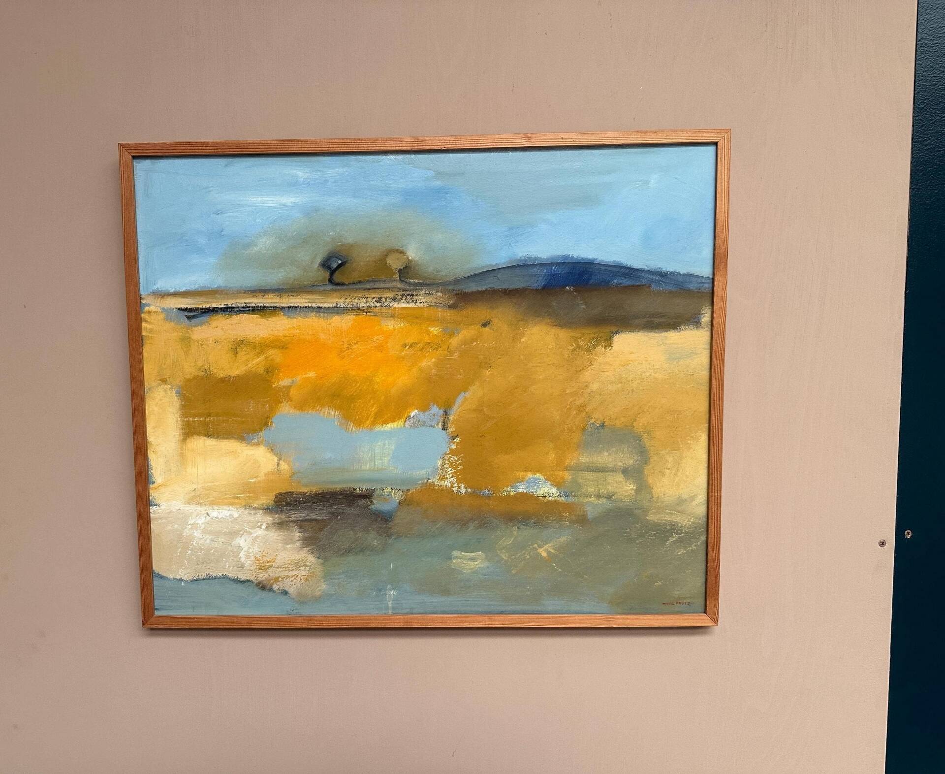 Huile su panneau suédoise – “Landskapskomposition” par Peter Prütz – Vintage