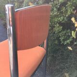 Set 3 chrome steel chairs - 1 70's stool