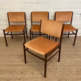 Série de 4 chaises en palissandre de Rio