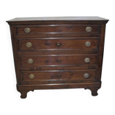 antique Charles X solid walnut chest of drawers Commode Charles X d'époque