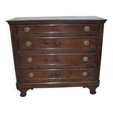 antique Charles X solid walnut chest of drawers Commode Charles X d'époque