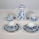 Porcelain Coffee and Tea Service by Meissen in Onion Pattern Decor, 1960s
