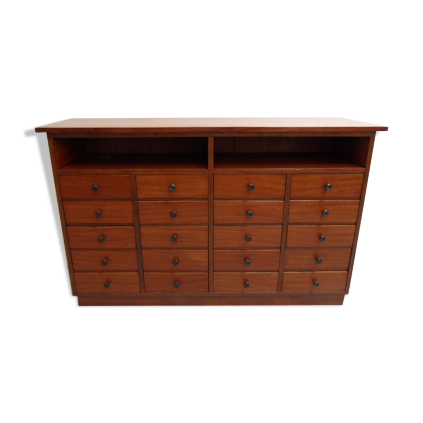 Vintage Dutch mahogany shop display cabinet