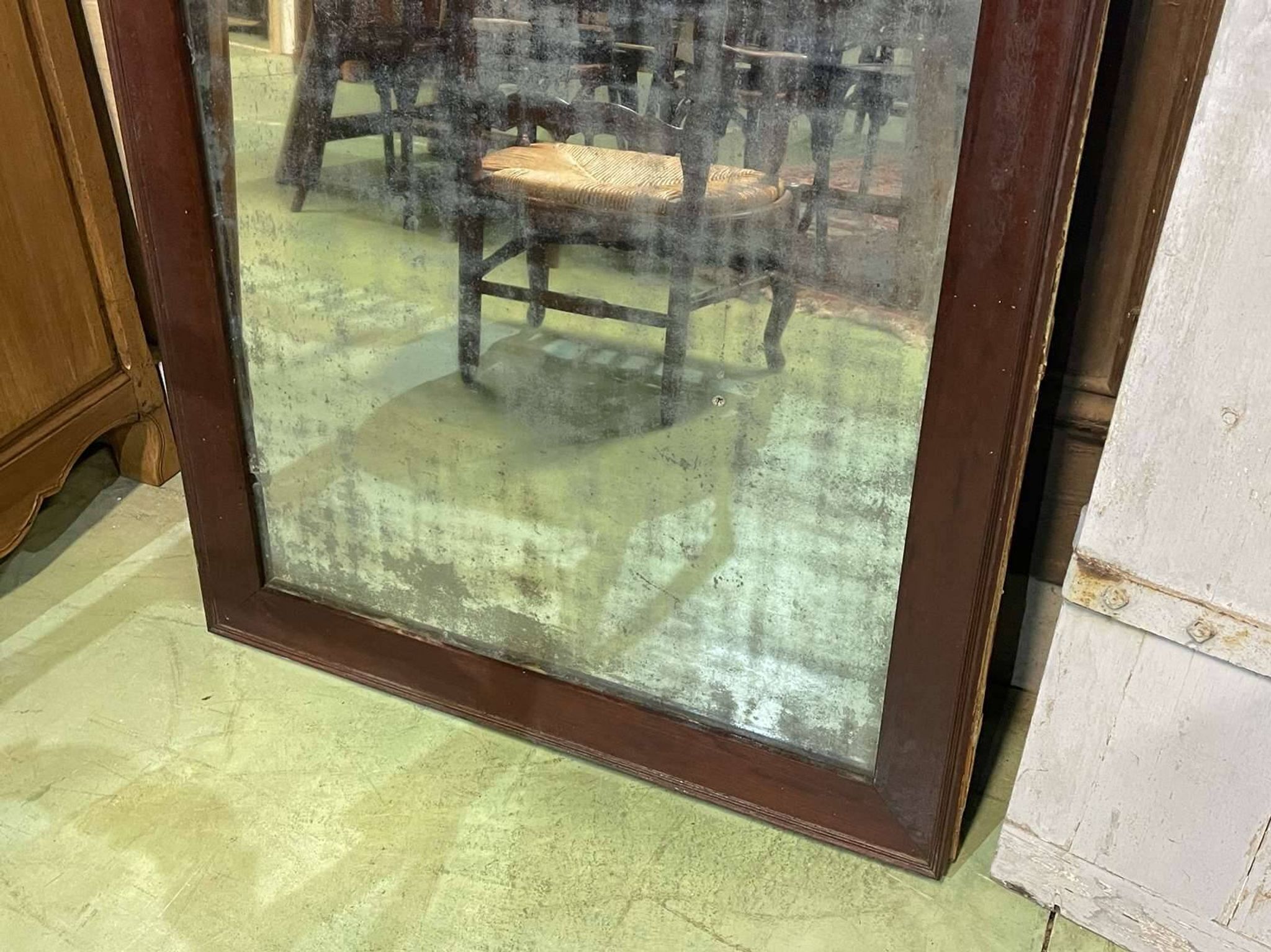 19th-century mirror with wooden frame, in original condition - 1.79m x 87cm
