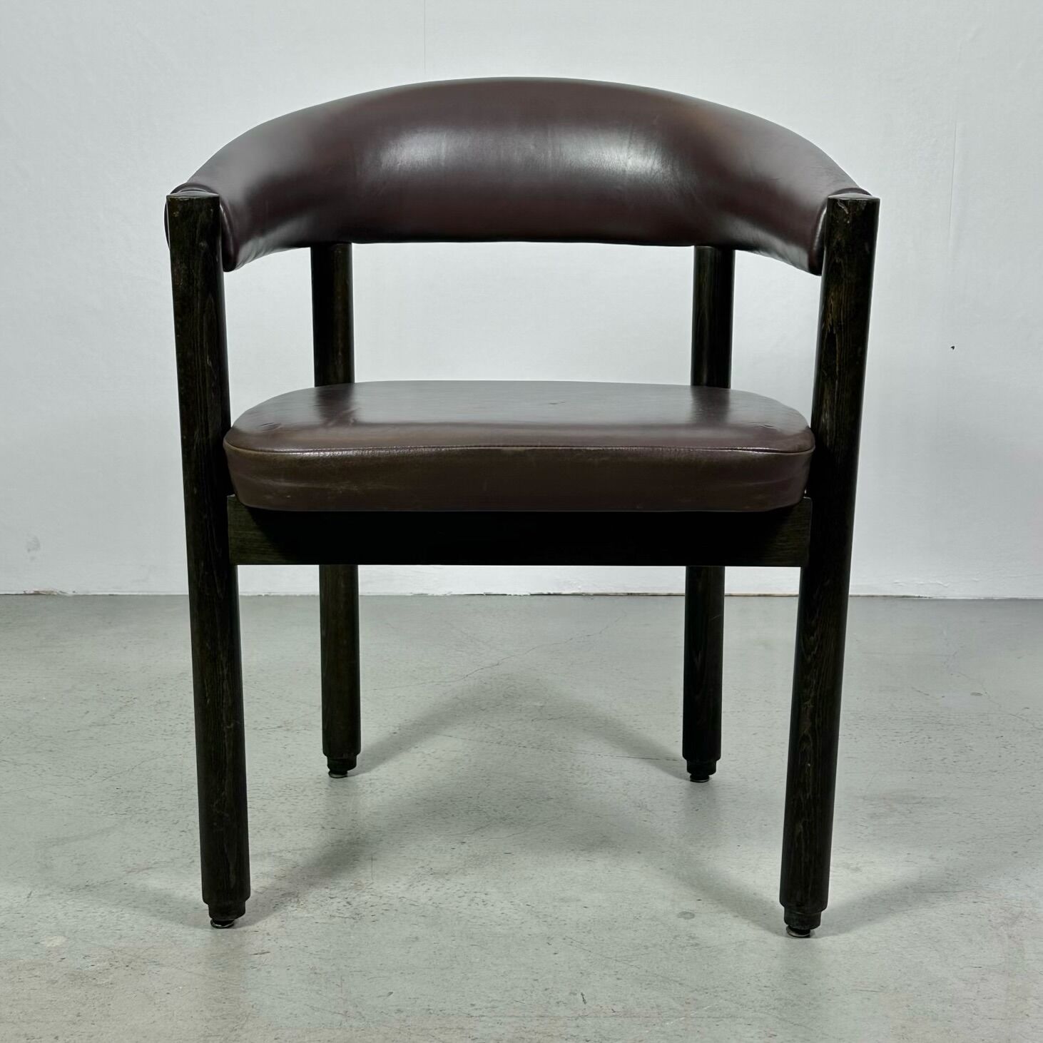 Italian Arm Chair Club Chair in Leather 1980s