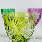 6 Roemer wine glasses, Saint-Louis crystal, Chantilly pattern