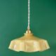 Vintage yellow opaline pendant light