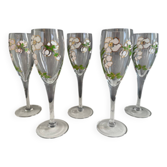 5 Flûtes champagne Perrier Jouet