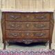 Louis XV style chest of drawers in rosewood, oak and marble top, made in the 70s
