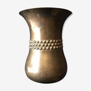 Gilded bronze curved vase by Bernadotte design