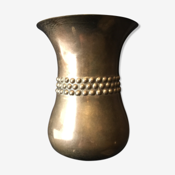 Vase galbé en bronze doré par Bernadotte design
